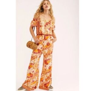 Free People Carmen Print Floral Jumpsuit